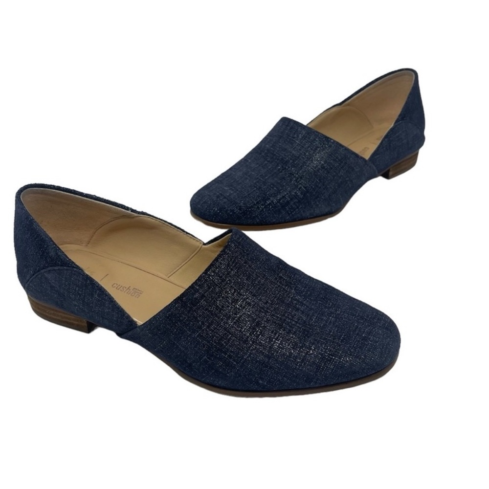 Clarks Women’s Pure Tone Slip On Loafer Flats Navy Blue Marine Shimmer Size 6.5